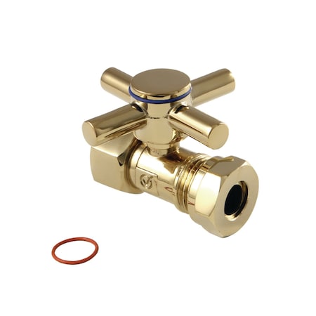 Kingston Brass CC44152DX 1/2" IPS x 1/2" or 7/16" Slip Joint Straight Valve, Polished Brass CC44152DX